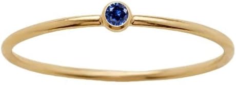 Gold Birthstone Rings for Women 14k Gold Plated Stainless Steel Stackable Ring Dainty Gold Zirconia Ring Engagement Wedding Promise Rings Gemstones Personalized Jewelry