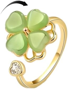 Fidget Ring Anxiety Spinner Ring Open Adjustable Sunflower Star Moon Windmill Butterfly Rings Daisy Stress Relieving Fidget Women Cubic Zirconia Anti Stress Mood Rotate Inspirations Jewelry