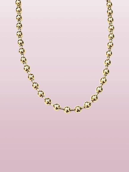 Gold Ball Bead Chain Necklace 6mm Size Layering Simple Minimal Chains