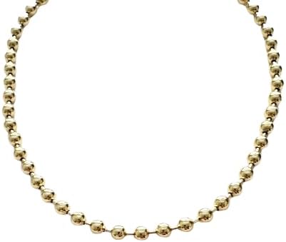 Gold Ball Bead Chain Necklace 6mm Size Layering Simple Minimal Chains