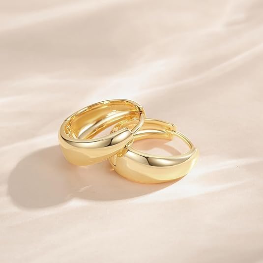 Gold Hoop Earrings for Women 14K Gold Earrings for Women Chic Womens Hoops Earring
