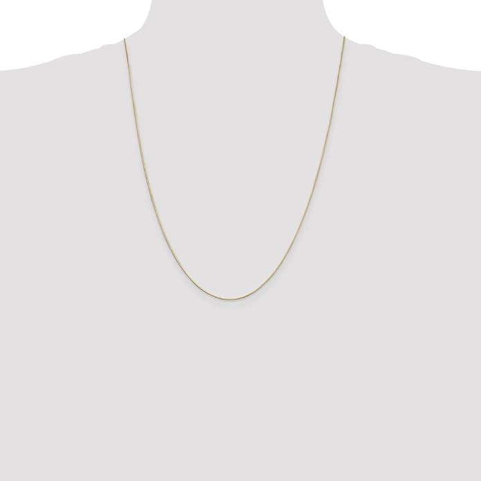Sonia Jewels Real 14k Yellow Gold .80mm Octagonal Snake Chain Necklace - with Secure Lobster Lock Clasp