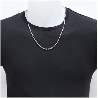 Verona Jewelers 925 Sterling Silver Italian 1.5MM, 2MM,3MM,4MM,5MM Silver Bead Ball Chain Necklace, Sterling Silver Bead Necklace, Italian Bead Necklace, Solid Dog Tag Chain Army Necklace