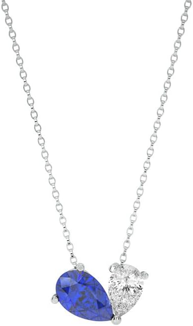 Birthstone necklace Double stone Heart Pendant Necklace 925 Sterling silver birthday, anniversary Personalised gift