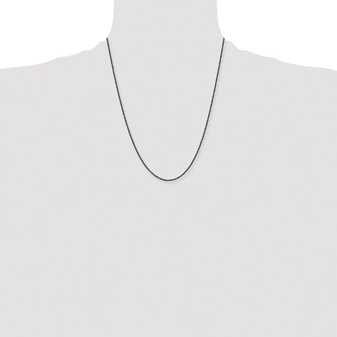 Stainless Steel IP Black-plated 2.30mm 22in Cable Chain Necklace - with Secure Lobster Lock Clasp 22"