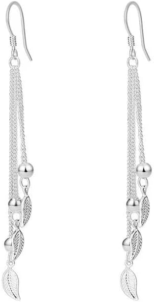 Sterling Silver Big Drop Earrings 925 Tassel Linear Ear Hanging Shimmering Fan Statement Teardrop Earrings - Designer Multi-Style Statement Exquisite Trendy Upscale Chandelier Dangle Earrings Jewelry Gift for Women