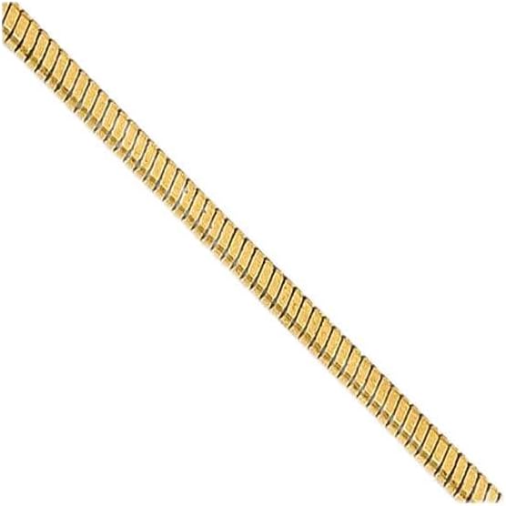 Sonia Jewels Real 14k Yellow Gold .80mm Octagonal Snake Chain Necklace - with Secure Lobster Lock Clasp