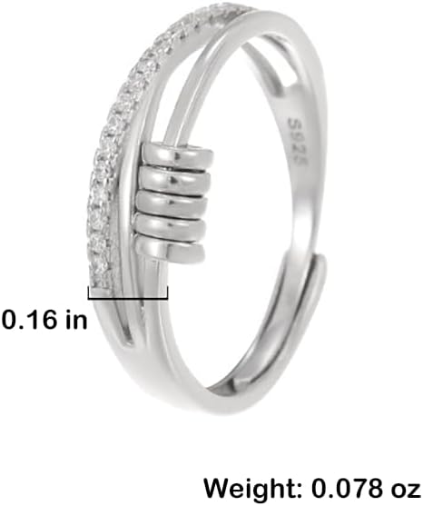 Fidget Ring Anxiety Spinner Ring Open Adjustable Sunflower Star Moon Windmill Butterfly Rings Daisy Stress Relieving Fidget Women Cubic Zirconia Anti Stress Mood Rotate Inspirations Jewelry