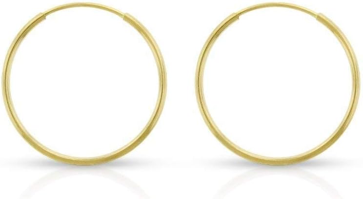 14k Solid Gold Endless Hoop Earrings, 14k Gold Thin Hoop Earrings, Cartilage Earrings, Helix Earring, Nose Hoop, Tragus Earring, 100% Real 14k Gold