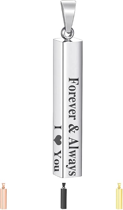Personalized 3D Vertical Bar Necklace, Custom Necklace Engraved with Any Name Pendant Jewelry Mothers Day Gift