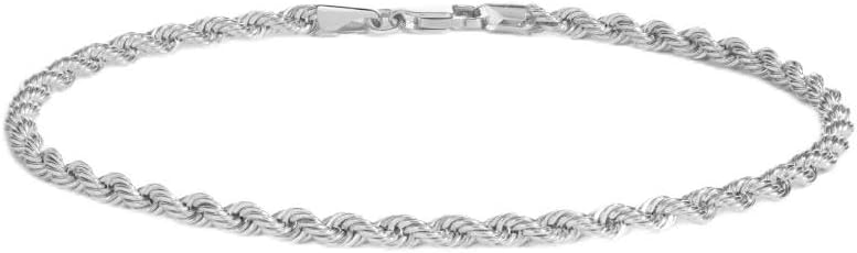 925 Sterling Silver Anklets For Women, Ankle Bracelets for Women, Basic Chain Link Anklets For Women, Rope Chain, Curb Chain Anklet, Figaro Chain