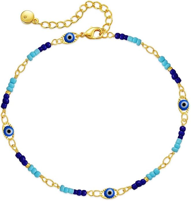 Lucky Evil Eye Bracelet for Women Family Lucky Charm Blue Red White Clear CZ Cubic Zirconia Spiritual Bracelet Birthday Anniversary