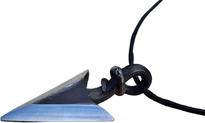 ARTIZANSTORE Forged Steel Trueshot Viking Arrowhead Pendant – Norse Warrior Necklace with Jewelry Cord