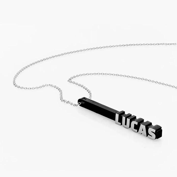 Custom Sterling Silver Men Name Necklace - Up to 6 Inscriptions - Stainless Steel, Gold or Gold Vermeil Plated - Meaningful Father's Day Gift for Him, Husband