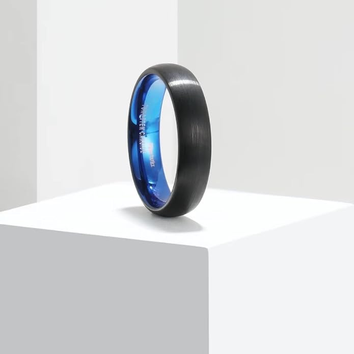 King Will Wedding Band for Men Women, 2/4/6/7/8mm Domed Matte Brushed Tungsten Carbide Rings, Solid/Dual Color Engagement Rings, Comfort Fit