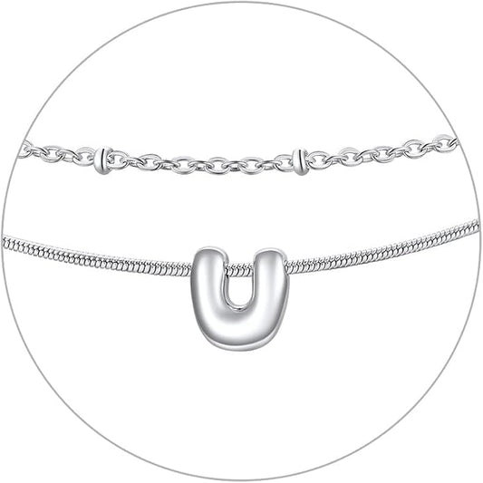 ChainsProMax Initial Ankle Bracelets for Women, Waterproof Anklets Bracelet Adjustable Summer Beach Women Foot Jewelry, Stainless Steel/Gold Plated-Send Gift Box/Letter A-Z