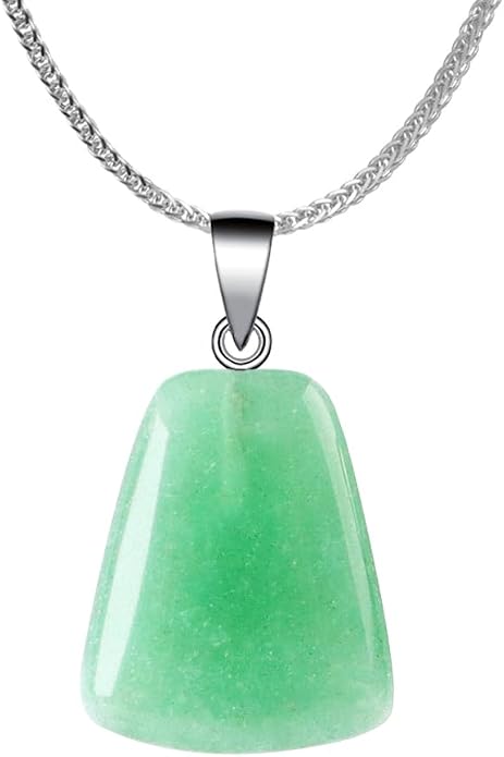iSTONE 925 Sterling Silver Natural Crytral for Womens Pendant Necklace, Gemstone Birthstone with 17.8" Silver Chain Ladies