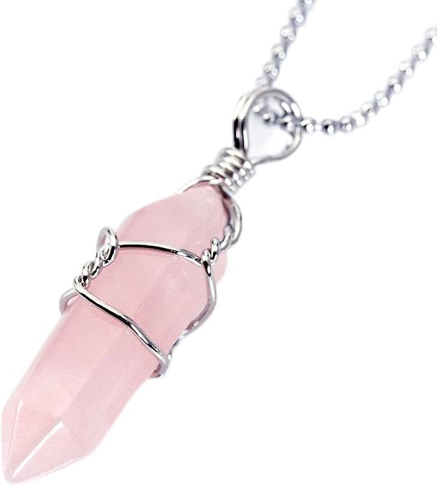 BRCbeads Gorgeous Faceted Handmade Wire Wrap Healing Point Chakra Pendant Variation Colors and Material for Necklace Making