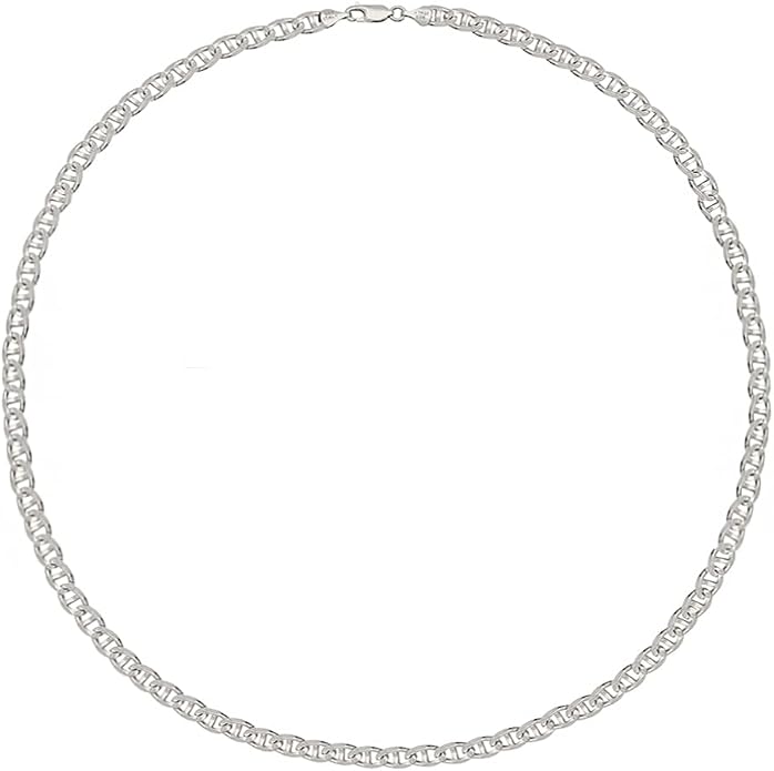 Savlano 925 Sterling Silver Solid Italian Figaro, Rope,Herringbone, Curb, Ball Bead, Snake, Mariner Chain Anklet for Women, Comes in 0.8mm - 5mm With Gift Box