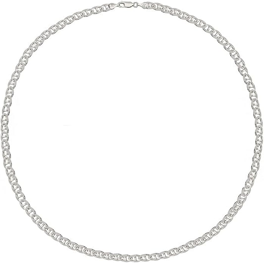 Savlano 925 Sterling Silver Solid Italian Figaro, Rope,Herringbone, Curb, Ball Bead, Snake, Mariner Chain Anklet for Women, Comes in 0.8mm - 5mm With Gift Box
