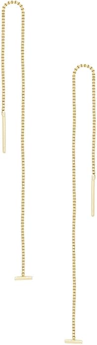 Ettika 18k Gold Plated, Silver Plated, Rhodium Plated Pull Through Threader Earrings. Threaders Minimalist Earring. Womens Jewelry Gifts