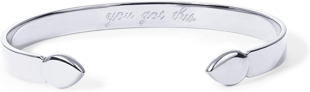 PAVOI 14K Gold Plated Stainless Steel Bangle Bracelets for Women | Inspirational Engraved Adjustable Mantra Cuff Bangle | Personalized Gift for Her Mom Sister | Birthday Gifts for Women