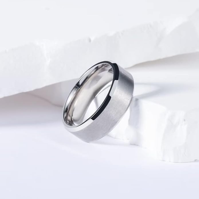King Will Titanium Wedding Band for Men Women- 3-10mm Width Black/Sliver/Gold High Purity Titanium Promise Wedding Ring Comfort Fit for Daily Wear Size 6-14