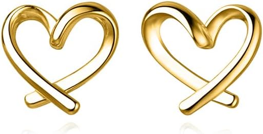 Reffeer Solid 925 Sterling Silver Love Heart Clip On Earrings Ear Cuffs for Women Teens Heart Wrap Earrings No Piercing