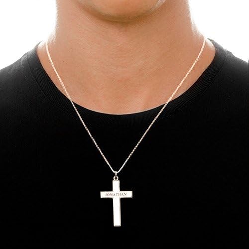 Custom Sterling Silver Men Name Necklace - Up to 6 Inscriptions - Stainless Steel, Gold or Gold Vermeil Plated - Meaningful Father's Day Gift for Him, Husband