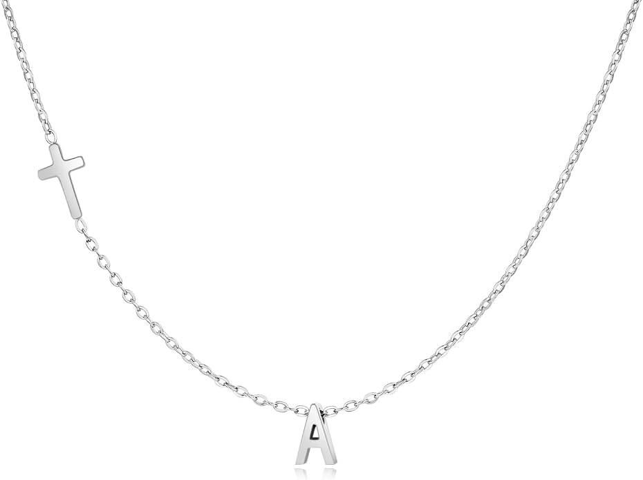 Cross Necklace for Women with Initial, 18K Gold Plated Initial A-Z Pendant| Dainty Cute Cross Necklaces | Trendy Tiny Gold Letter Necklaces Jewelry Gifts for Women