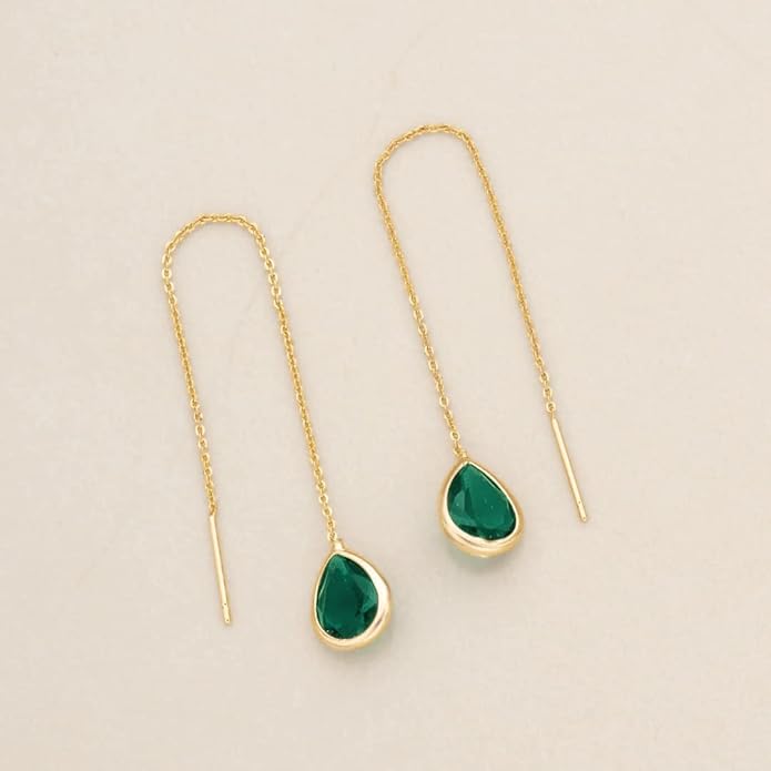 Ettika 18k Gold Plated, Silver Plated, Rhodium Plated Pull Through Threader Earrings. Threaders Minimalist Earring. Womens Jewelry Gifts