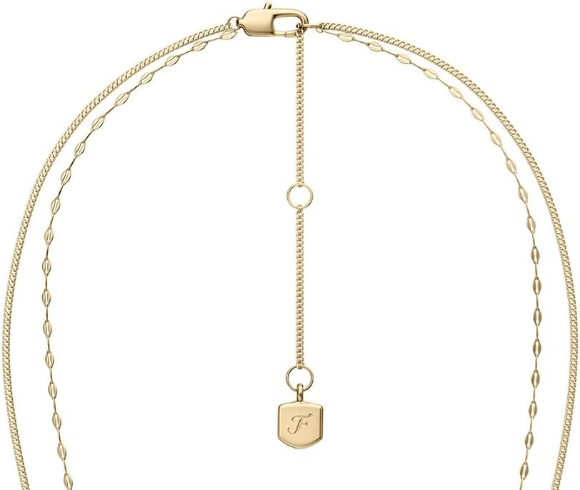 Fossil Women's Gold-Tone Stainless Steel Pendant Chain Necklace for Women