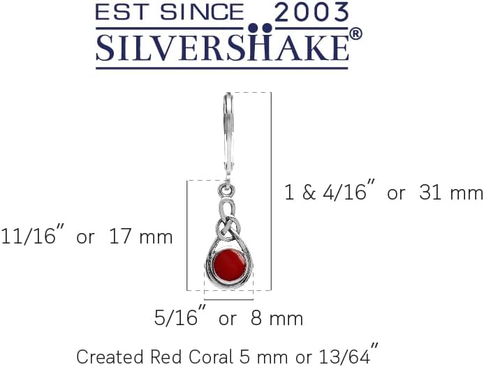 Silvershake Genuine Gemstone Irish Celtic Knot Drop Dangle Earrings