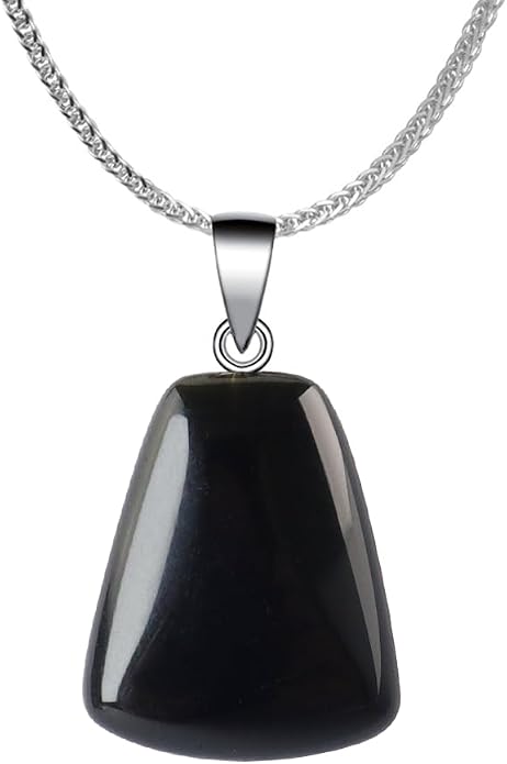 iSTONE 925 Sterling Silver Natural Crytral for Womens Pendant Necklace, Gemstone Birthstone with 17.8" Silver Chain Ladies