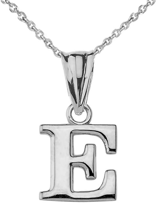 Claddagh Gold .925 Sterling Silver Initial Pendant Charm – Personalized Alphabet Letter Jewelry in 0.80mm or 0.55mm Block Font