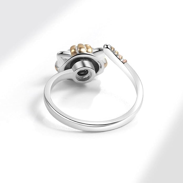 Fidget Ring Anxiety Spinner Ring Open Adjustable Sunflower Star Moon Windmill Butterfly Rings Daisy Stress Relieving Fidget Women Cubic Zirconia Anti Stress Mood Rotate Inspirations Jewelry
