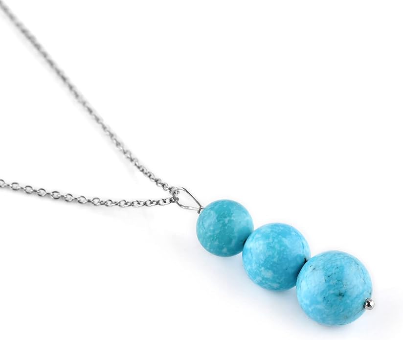 Natural Gemstone Pendant Necklace for Women Handmade Birthstone Healing Crystal Jewelry Chain 20" Stone Birthday Christmas Wedding Gifts for Her