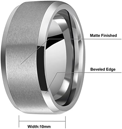 6mm 8mm 10mm Black Tungsten Wedding Band Ring Men Women Matte Finish Beveled Edges Comfort Fit Size 5 To 17