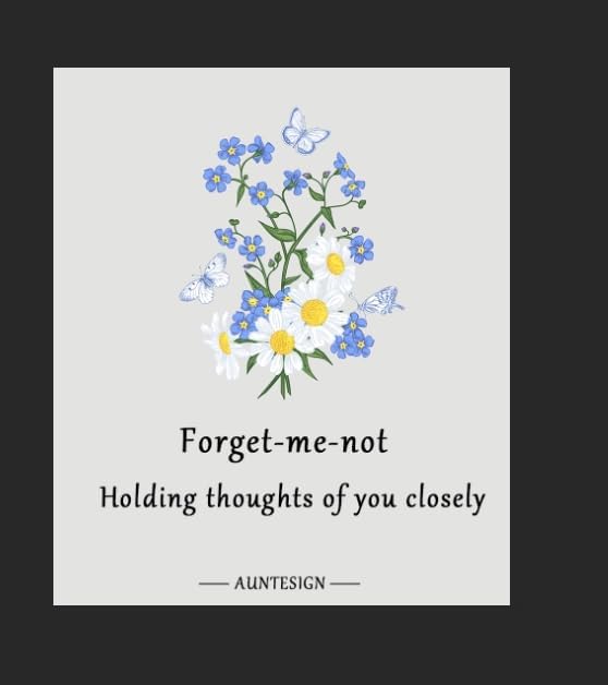 AUNTESIGN Forget-Me-Not and Queen Anne's Lace Pressed Wildflower Necklace | Birth Month Flowers Necklace | Gold/Silver Pressed Flower Jewelry | Mother's Day | Gift For Her