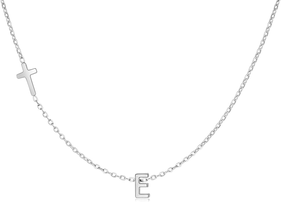 Cross Necklace for Women with Initial, 18K Gold Plated Initial A-Z Pendant| Dainty Cute Cross Necklaces | Trendy Tiny Gold Letter Necklaces Jewelry Gifts for Women