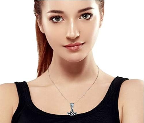 Bling Jewelry Celtic Symbol of Strength Norse Thors Hammer Pendant Necklace Oxidized .925 Sterling Silver