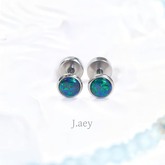 Titanium Earrings for Women Stud Earrings Cubic Zirconia Dainty Screw Flat Back Hypoallergenic Earrings for Women for Multiple Cartilage Helix Conch Tragus Piercing Jewelry for Sensitive Ears