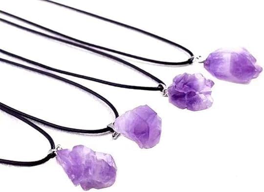 Purple Natural Amethyst Raw Stone Pendant Necklace for Women Men Raw Amethyst Pendant Crystals Necklaces Reiki Meditation Therapy