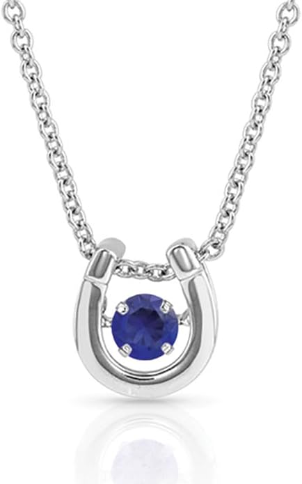 Montana Silversmiths Women's Dancing Birthstone Cubic Zirconia Horseshoe Pendant Necklace
