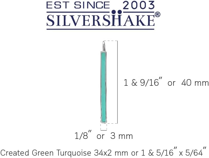 Silvershake Long Stone Inlay White Gold Plated or Yellow Gold Plated 925 Sterling Silver Linear Threader Earrings Jewelry for Women