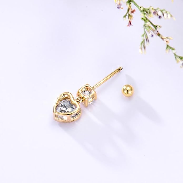 Opal CZ Dangle Belly Button Rings for Women 925 Sterling Silver 16G Heart Teardrop Sun Navel Rings Belly Piercing Jewelry Gift