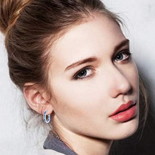 CiNily Sterling Silver/Rose Gold/Yellow Gold Plated Hoop Earrings 20mm,Multicolor Opal Small Hoop Earrings for Women Girls Hypoallergenic Jewelry for Sensitive Ears Gemstone Earrings