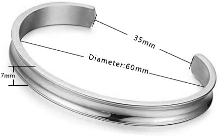 Zuo Bao Stainless Steel Bracelet Grooved Cuff Bangle for Women