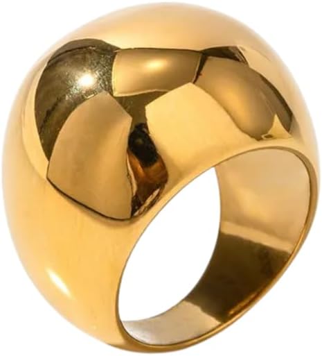Pierced Owl Titanium Steel Dome Chunky Statement Ring