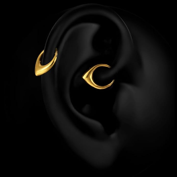 MOQIKAKA16G 8mm Septum Rings - Stainless Steel Segment Nose Rings for Women Men - Hinged Segment Nose Helix Cartilage Clicker Hoop Earrings for Daith Rook Tragus Piercing